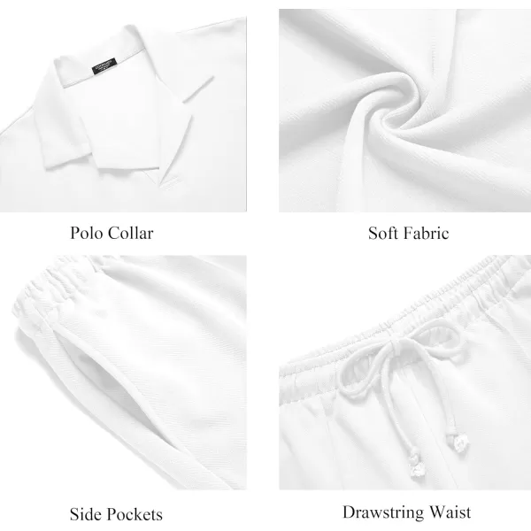 COOFANDY Men's Polo Shirt and Shorts Set 2 Piece Outfits Fashion Summer Tracksuits Short Sleeve Casual Polo Suit