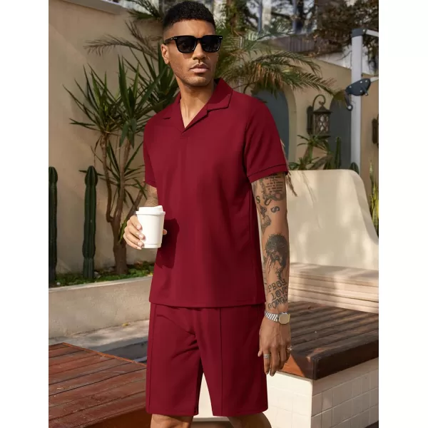 COOFANDY Men's Polo Shirt and Shorts Set 2 Piece Outfits Fashion Summer Tracksuits Short Sleeve Casual Polo Suit
