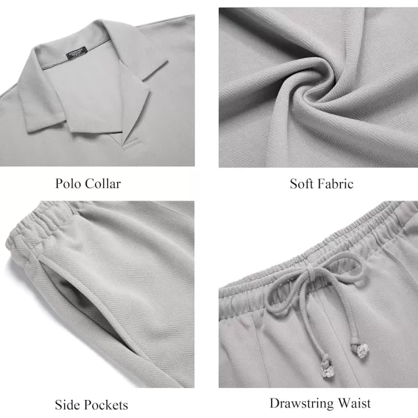 COOFANDY Men's Polo Shirt and Shorts Set 2 Piece Outfits Fashion Summer Tracksuits Short Sleeve Casual Polo Suit
