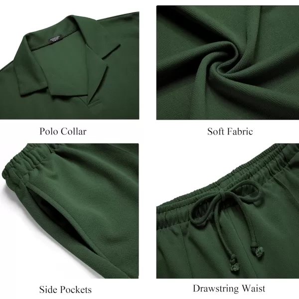 COOFANDY Men's Polo Shirt and Shorts Set 2 Piece Outfits Fashion Summer Tracksuits Short Sleeve Casual Polo Suit
