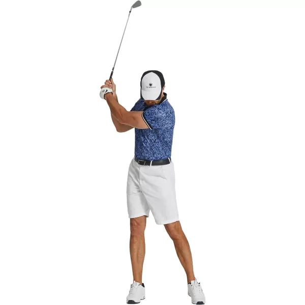 COOFANDY Men's Polo Shirts Short Sleeve Print Performance Golf Shirts Fashion Casual Beach Collared T-Shirts
