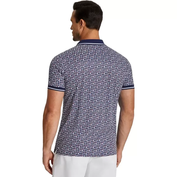 COOFANDY Men's Polo Shirts Short Sleeve Print Performance Golf Shirts Fashion Casual Beach Collared T-Shirts)