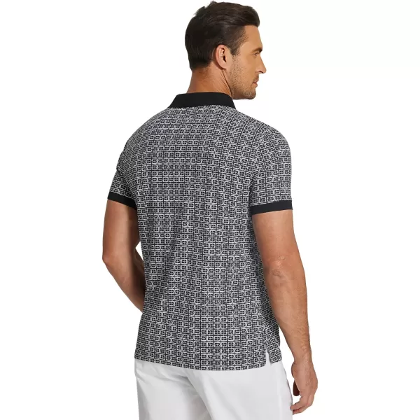 COOFANDY Men's Polo Shirts Short Sleeve Print Performance Golf Shirts Fashion Casual Beach Collared T-Shirts)