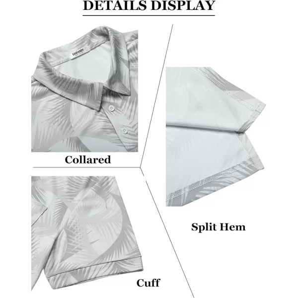 COOFANDY Men's Polo Shirts Short Sleeve Print Performance Golf Shirts Fashion Casual Beach Collared T-Shirts