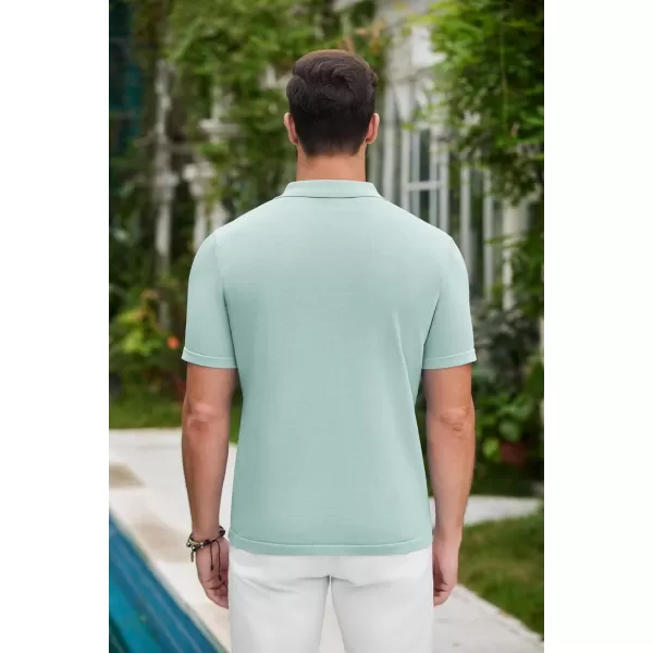 COOFANDY Mens Polo Shirts Vintage Bowling Shirt Casual Button Down Shirts Short Sleeve Knit Shirt Summer Hawaiian Beach Shirt