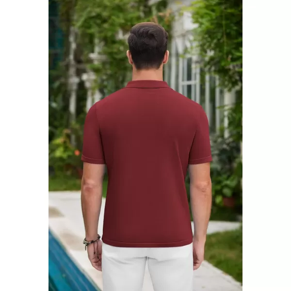 COOFANDY Mens Polo Shirts Vintage Bowling Shirt Casual Button Down Shirts Short Sleeve Knit Shirt Summer Hawaiian Beach Shirt