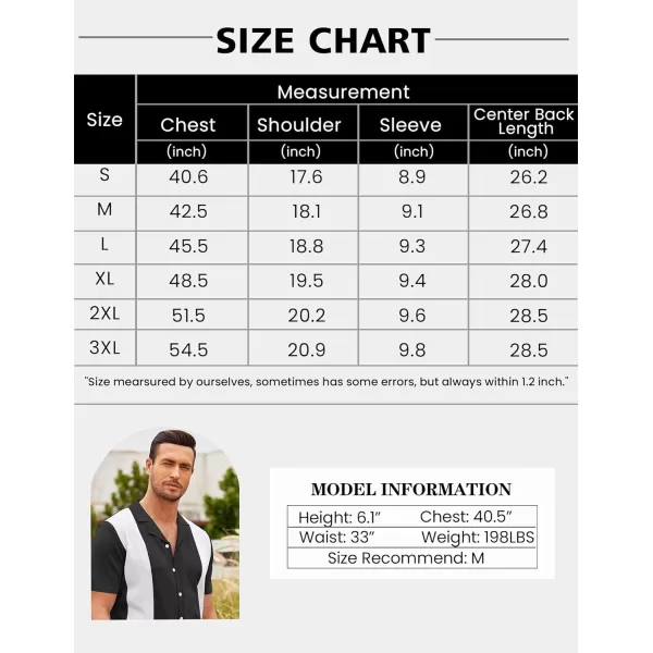 COOFANDY Mens Polo Shirts Vintage Bowling Shirt Casual Button Down Shirts Short Sleeve Knit Shirt Summer Hawaiian Beach Shirt