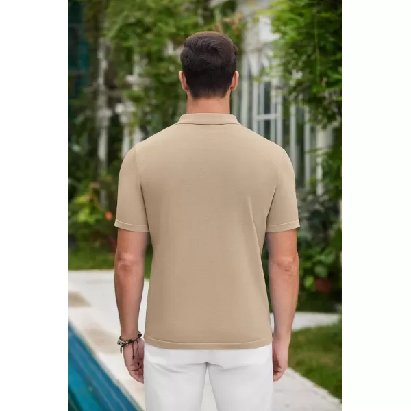 COOFANDY Mens Polo Shirts Vintage Bowling Shirt Casual Button Down Shirts Short Sleeve Knit Shirt Summer Hawaiian Beach Shirt