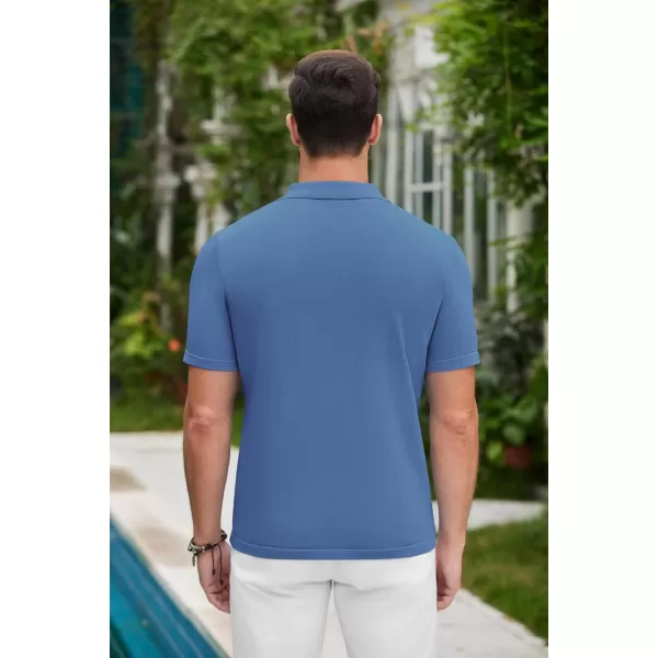 COOFANDY Mens Polo Shirts Vintage Bowling Shirt Casual Button Down Shirts Short Sleeve Knit Shirt Summer Hawaiian Beach Shirt