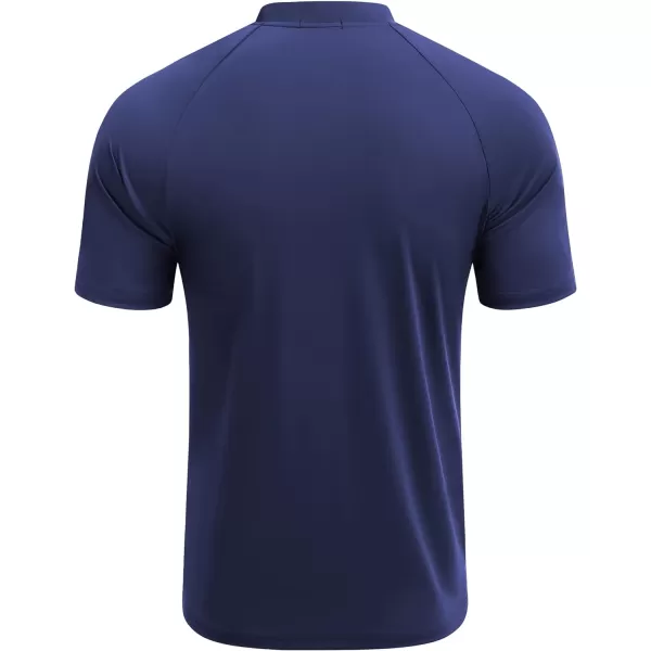 COOFANDY Men's Quick Dry Golf Polo Shirts Short Sleeve Henley Shirt Active Athletic Collarless Sports T Shirts