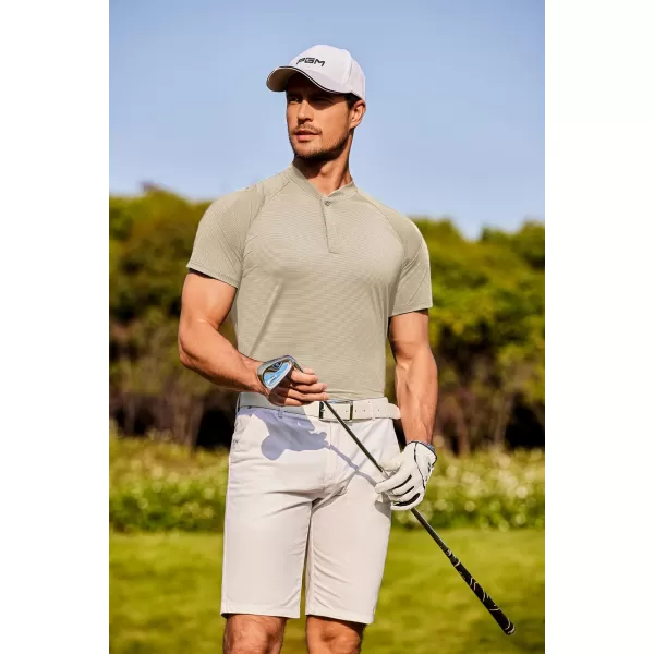 COOFANDY Men's Quick Dry Golf Polo Shirts Short Sleeve Henley Shirt Active Athletic Collarless Sports T Shirts