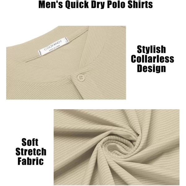 COOFANDY Men's Quick Dry Golf Polo Shirts Short Sleeve Henley Shirt Active Athletic Collarless Sports T Shirts