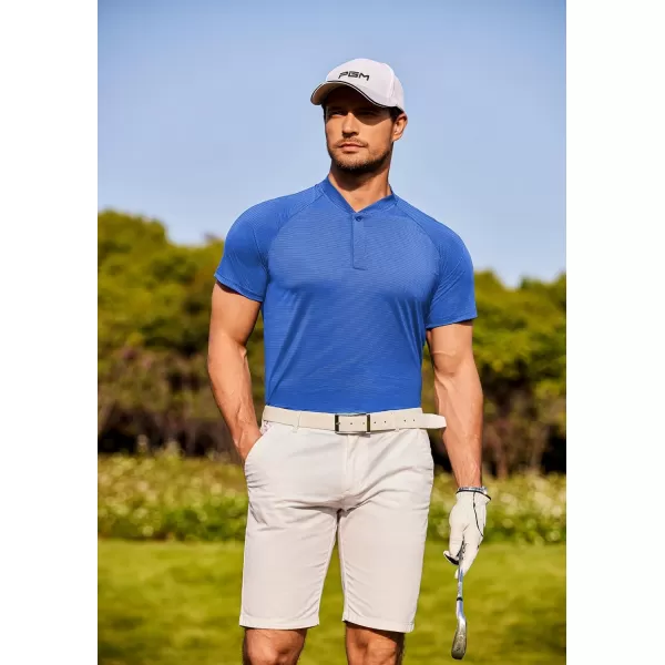 COOFANDY Men's Quick Dry Golf Polo Shirts Short Sleeve Henley Shirt Active Athletic Collarless Sports T Shirts