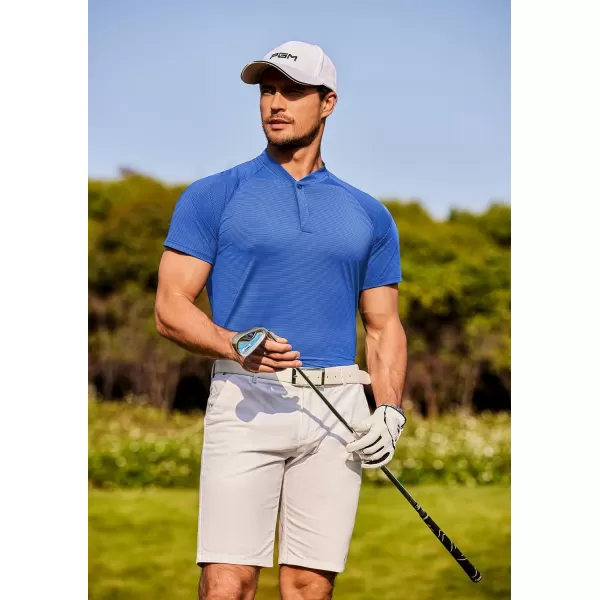 COOFANDY Men's Quick Dry Golf Polo Shirts Short Sleeve Henley Shirt Active Athletic Collarless Sports T Shirts
