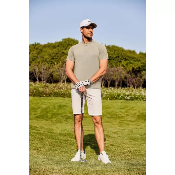 COOFANDY Men's Quick Dry Golf Polo Shirts Short Sleeve Henley Shirt Active Athletic Collarless Sports T Shirts