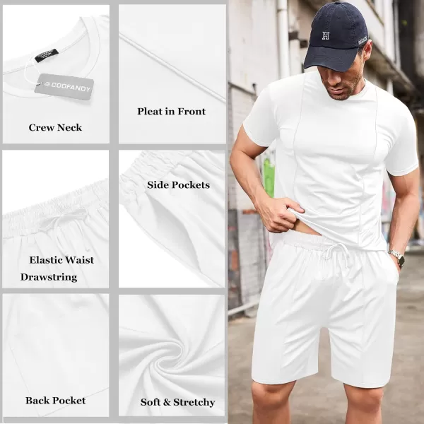 COOFANDY Men's Short Sets 2 Piece Outfits Summer Short Sleeve T Shirt and Shorts Tracksuit Sets Casual Athletic Sports Suit