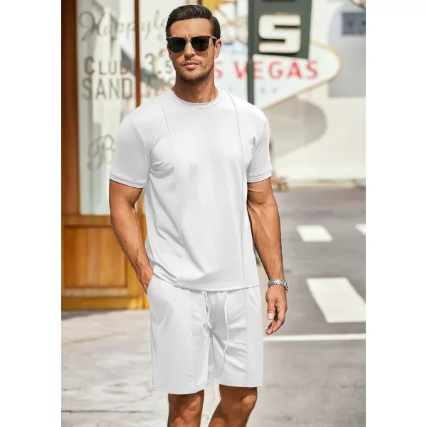 COOFANDY Men's Short Sets 2 Piece Outfits Summer Short Sleeve T Shirt and Shorts Tracksuit Sets Casual Athletic Sports Suit