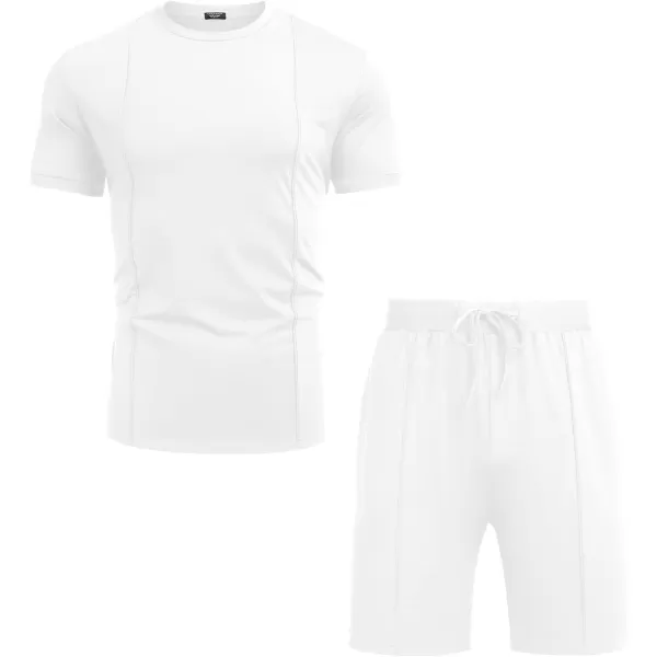 COOFANDY Men's Short Sets 2 Piece Outfits Summer Short Sleeve T Shirt and Shorts Tracksuit Sets Casual Athletic Sports Suit