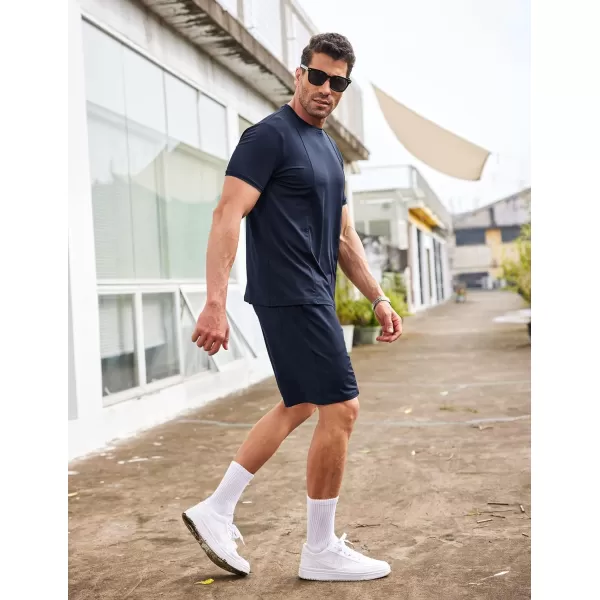 COOFANDY Men's Short Sets 2 Piece Outfits Summer Short Sleeve T Shirt and Shorts Tracksuit Sets Casual Athletic Sports Suit
