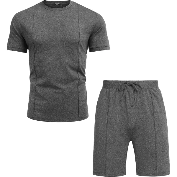 COOFANDY Men's Short Sets 2 Piece Outfits Summer Short Sleeve T Shirt and Shorts Tracksuit Sets Casual Athletic Sports Suit
