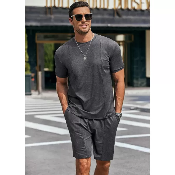 COOFANDY Men's Short Sets 2 Piece Outfits Summer Short Sleeve T Shirt and Shorts Tracksuit Sets Casual Athletic Sports Suit
