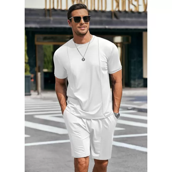 COOFANDY Men's Short Sets 2 Piece Outfits Summer Short Sleeve T Shirt and Shorts Tracksuit Sets Casual Athletic Sports Suit
