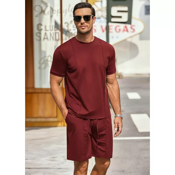 COOFANDY Men's Short Sets 2 Piece Outfits Summer Short Sleeve T Shirt and Shorts Tracksuit Sets Casual Athletic Sports Suit