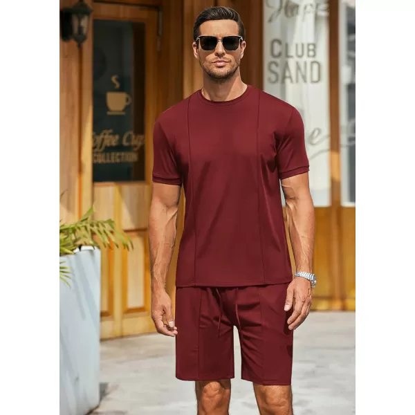 COOFANDY Men's Short Sets 2 Piece Outfits Summer Short Sleeve T Shirt and Shorts Tracksuit Sets Casual Athletic Sports Suit