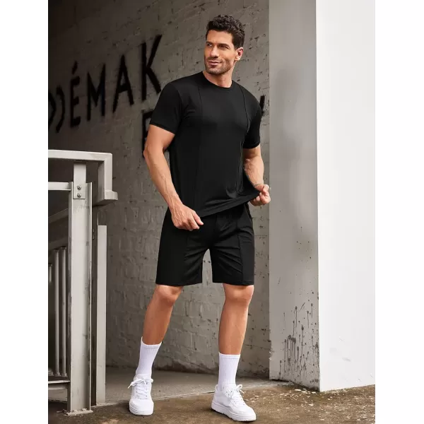 COOFANDY Men's Short Sets 2 Piece Outfits Summer Short Sleeve T Shirt and Shorts Tracksuit Sets Casual Athletic Sports Suit