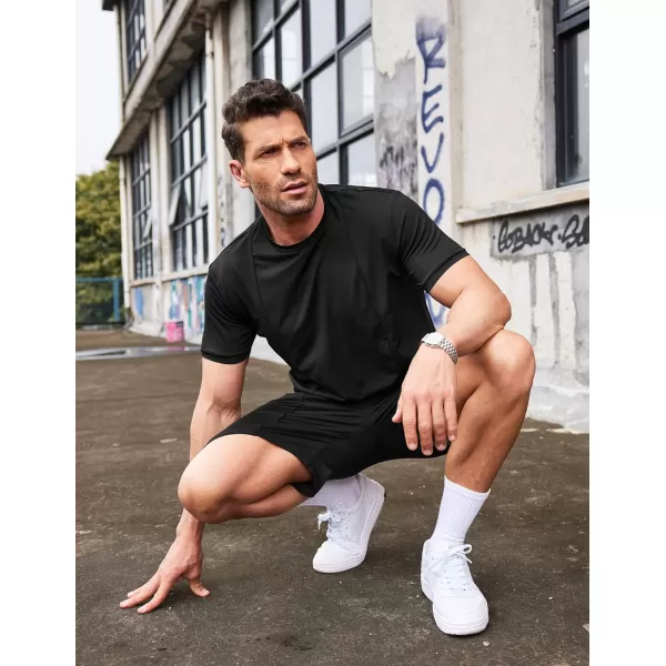 COOFANDY Men's Short Sets 2 Piece Outfits Summer Short Sleeve T Shirt and Shorts Tracksuit Sets Casual Athletic Sports Suit