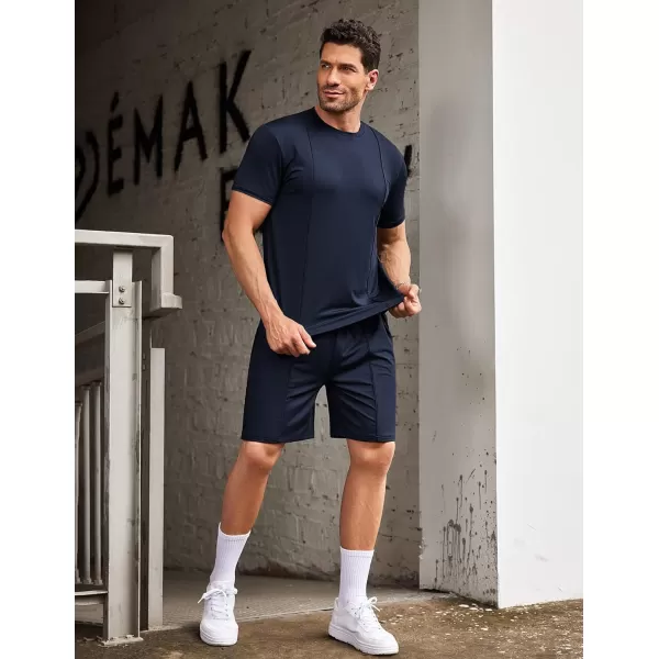 COOFANDY Men's Short Sets 2 Piece Outfits Summer Short Sleeve T Shirt and Shorts Tracksuit Sets Casual Athletic Sports Suit