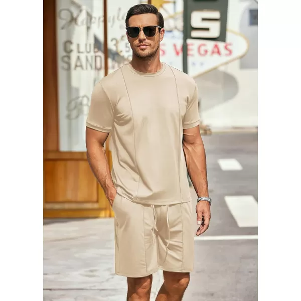 COOFANDY Men's Short Sets 2 Piece Outfits Summer Short Sleeve T Shirt and Shorts Tracksuit Sets Casual Athletic Sports Suit