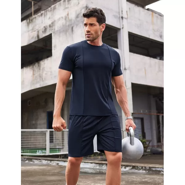 COOFANDY Men's Short Sets 2 Piece Outfits Summer Short Sleeve T Shirt and Shorts Tracksuit Sets Casual Athletic Sports Suit