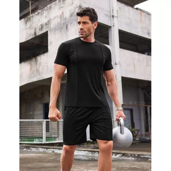 COOFANDY Men's Short Sets 2 Piece Outfits Summer Short Sleeve T Shirt and Shorts Tracksuit Sets Casual Athletic Sports Suit