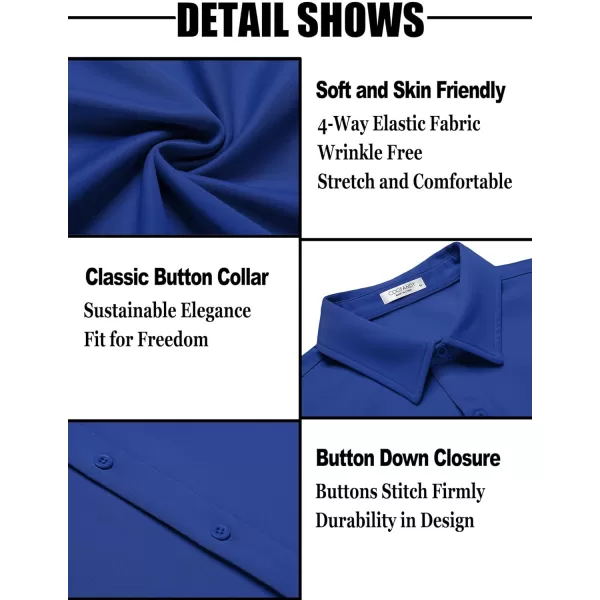 COOFANDY Men's Short Sleeve Button Down Wrinkle Free Shirt Summer Casual Stretch Untucked Dress Shirts