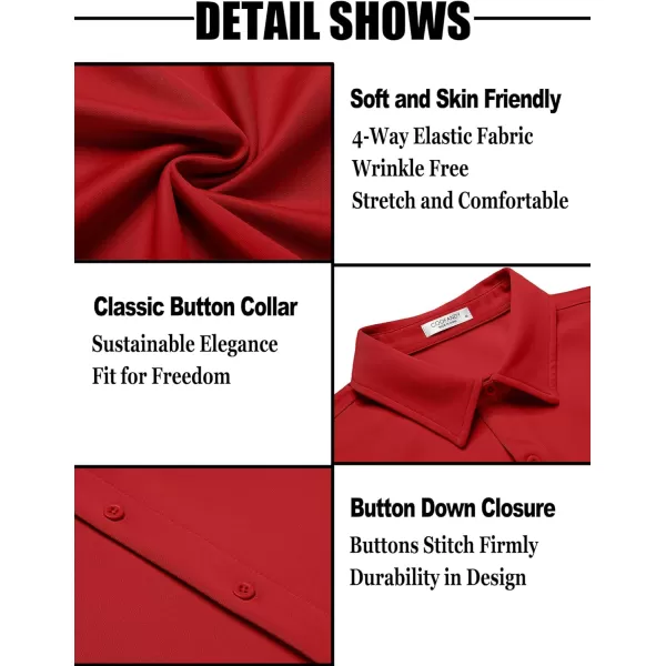 COOFANDY Men's Short Sleeve Button Down Wrinkle Free Shirt Summer Casual Stretch Untucked Dress Shirts