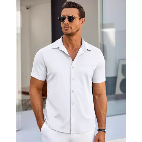 COOFANDY Men's Short Sleeve Button Down Wrinkle Free Shirt Summer Casual Stretch Untucked Dress Shirts