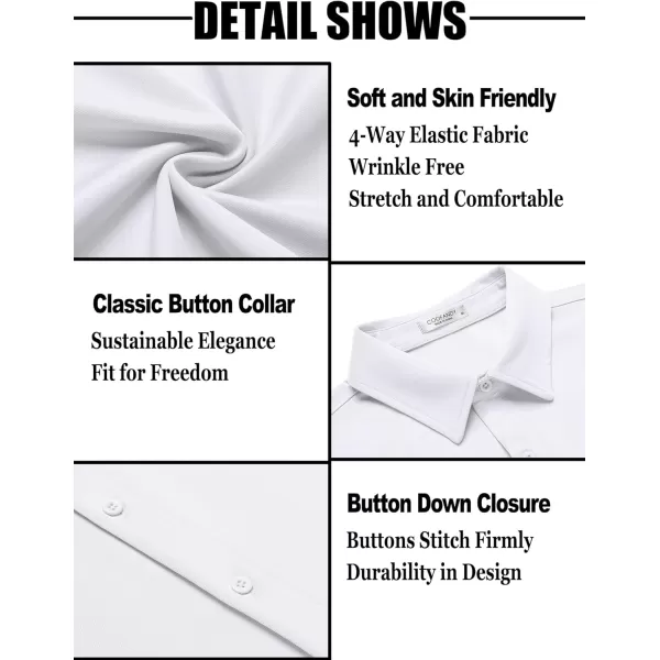 COOFANDY Men's Short Sleeve Button Down Wrinkle Free Shirt Summer Casual Stretch Untucked Dress Shirts