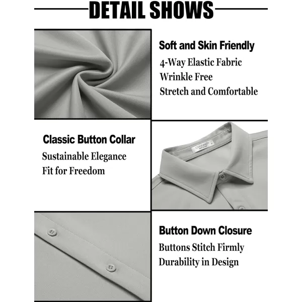 COOFANDY Men's Short Sleeve Button Down Wrinkle Free Shirt Summer Casual Stretch Untucked Dress Shirts