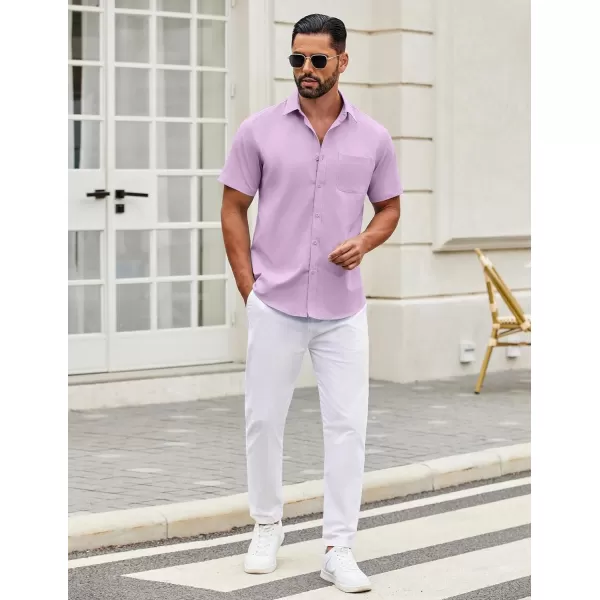 COOFANDY Mens Short Sleeve Casual Button Down Shirts Summer Untucked Dress Shirts with Pocket
