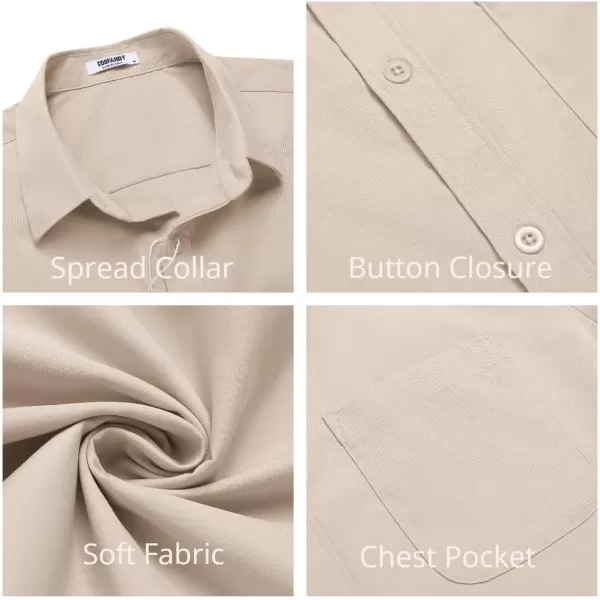 COOFANDY Mens Short Sleeve Casual Button Down Shirts Summer Untucked Dress Shirts with Pocket