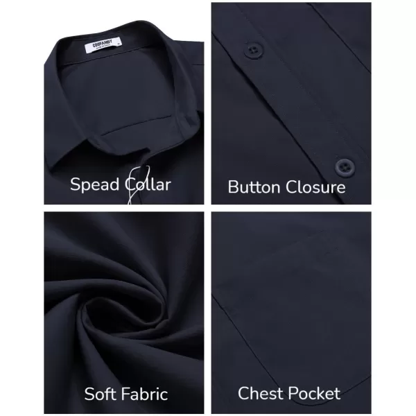COOFANDY Mens Short Sleeve Casual Button Down Shirts Summer Untucked Dress Shirts with Pocket