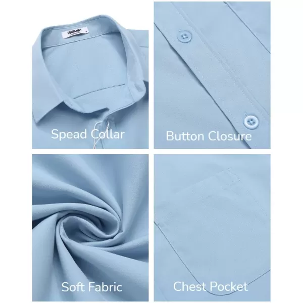 COOFANDY Mens Short Sleeve Casual Button Down Shirts Summer Untucked Dress Shirts with Pocket