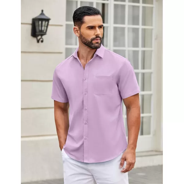 COOFANDY Mens Short Sleeve Casual Button Down Shirts Summer Untucked Dress Shirts with Pocket