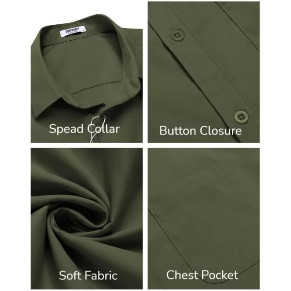 COOFANDY Mens Short Sleeve Casual Button Down Shirts Summer Untucked Dress Shirts with Pocket
