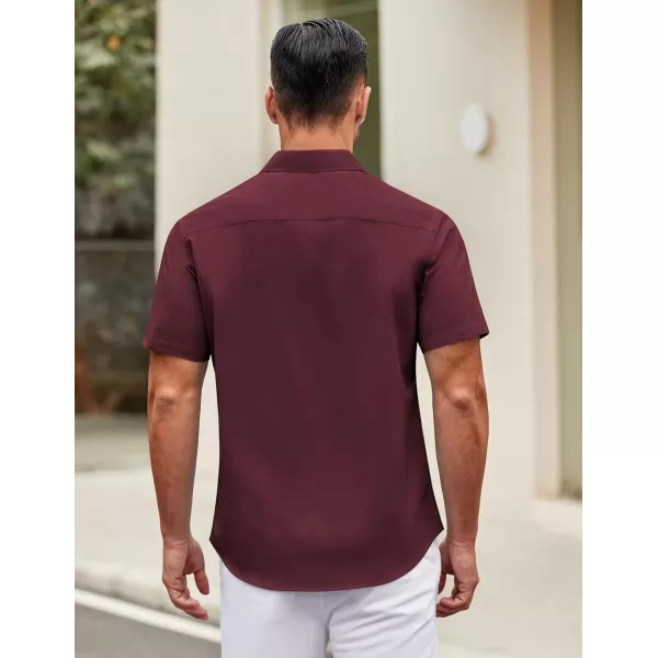 COOFANDY Mens Short Sleeve Casual Button Down Shirts Summer Untucked Dress Shirts with Pocket