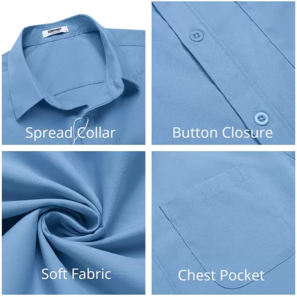 COOFANDY Mens Short Sleeve Casual Button Down Shirts Summer Untucked Dress Shirts with Pocket