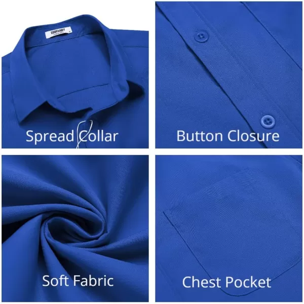 COOFANDY Mens Short Sleeve Casual Button Down Shirts Summer Untucked Dress Shirts with Pocket