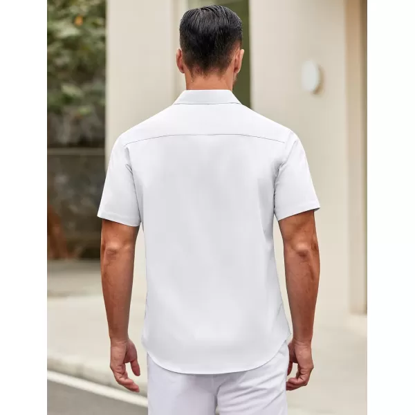 COOFANDY Mens Short Sleeve Casual Button Down Shirts Summer Untucked Dress Shirts with Pocket