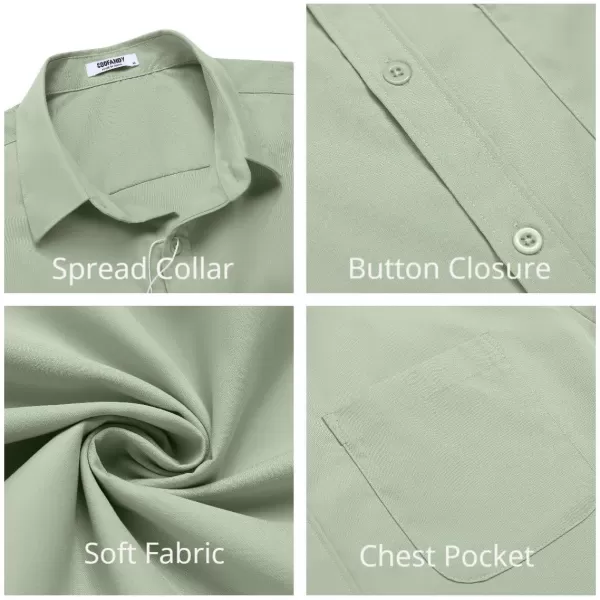 COOFANDY Mens Short Sleeve Casual Button Down Shirts Summer Untucked Dress Shirts with Pocket